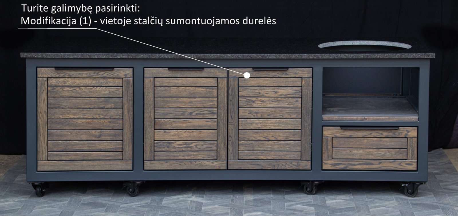 Kamado stalas "Big250 Oak-black/9005" - Image 54