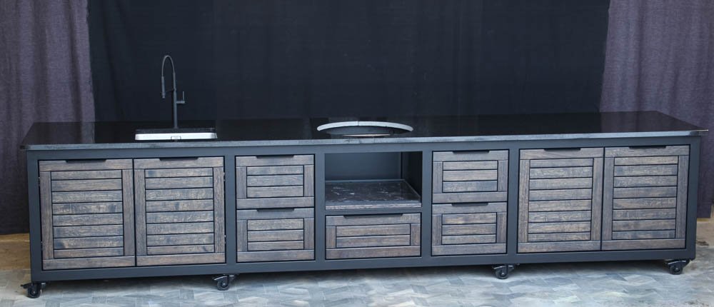 Kamado stalas "Big400 Oak-black/9005" - Image 6