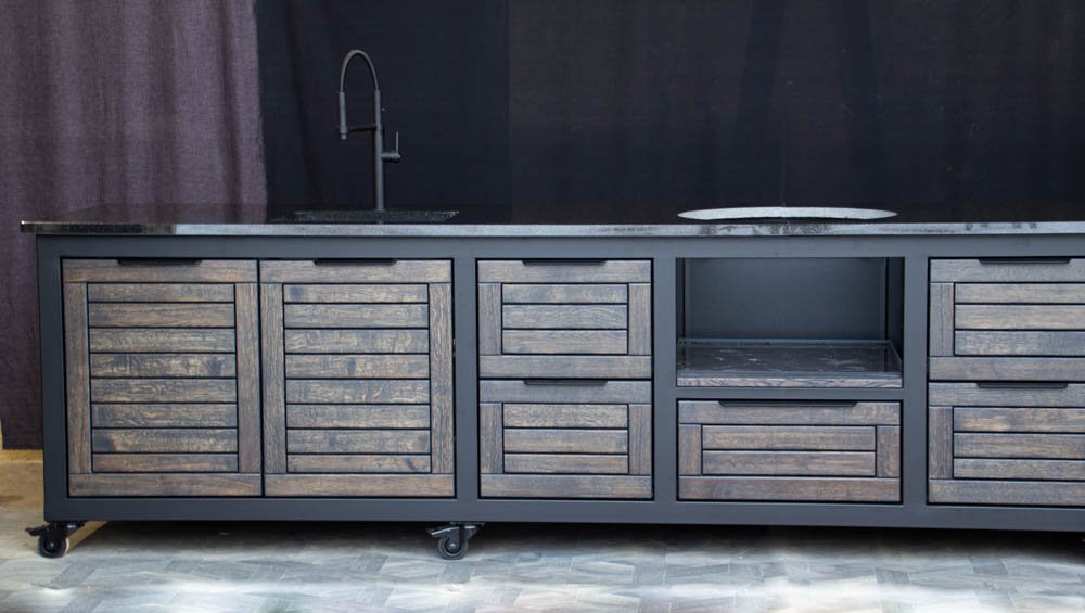Kamado stalas "Big400 Oak-black/9005" - Image 9